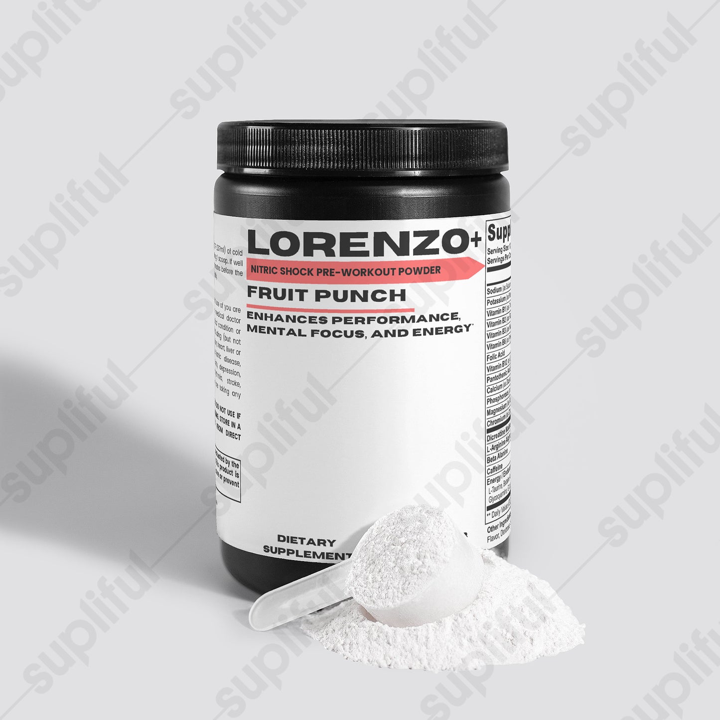 Lorenzo+ | Nitric Shock Pre-Workout Powder (Fruit Punch)