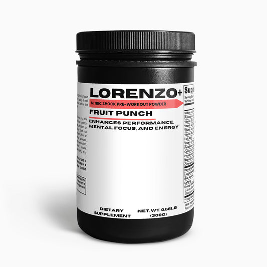 Lorenzo+ | Nitric Shock Pre-Workout Powder (Fruit Punch)